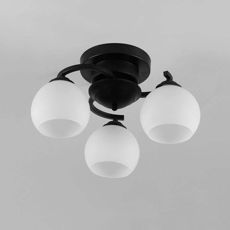Lámpara de montaje de punto de luz de techo de bola tradicional en negro
