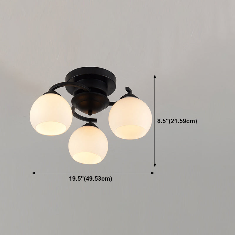 Lámpara de montaje de punto de luz de techo de bola tradicional en negro
