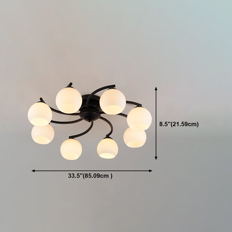 Lámpara de montaje de punto de luz de techo de bola tradicional en negro