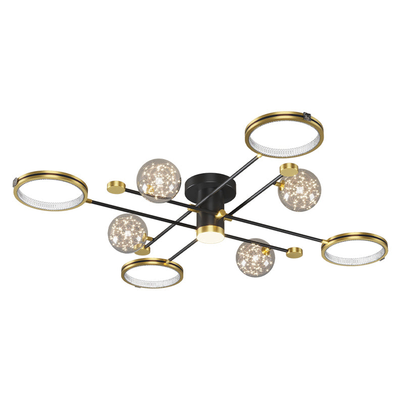 Lampe de plafond moderne de globe de lumière affleurante de LED en métal pour la chambre à coucher
