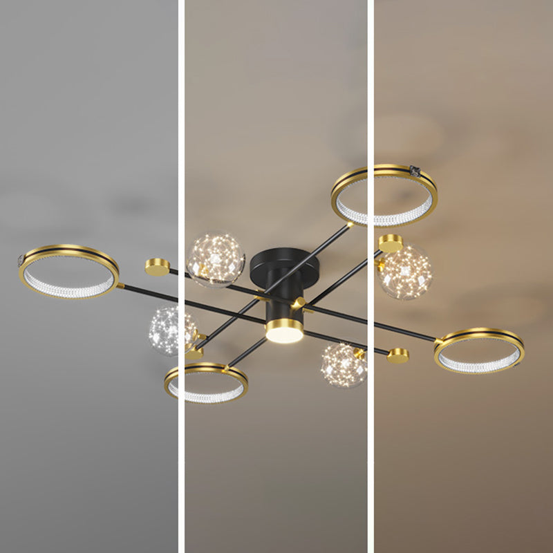 Lampe de plafond moderne de globe de lumière affleurante de LED en métal pour la chambre à coucher
