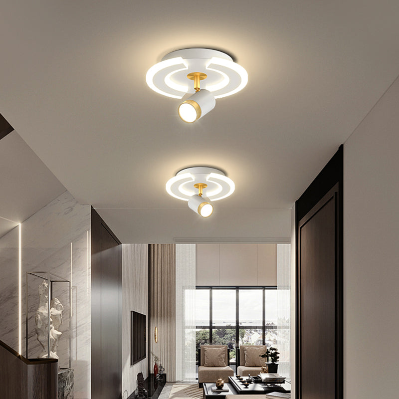 LED Flush Mount Light with Spotlights Modern Ceiling Lamp for Foyer Bedroom