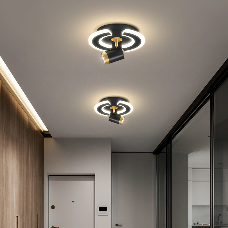 LED Flush Mount Light with Spotlights Modern Ceiling Lamp for Foyer Bedroom