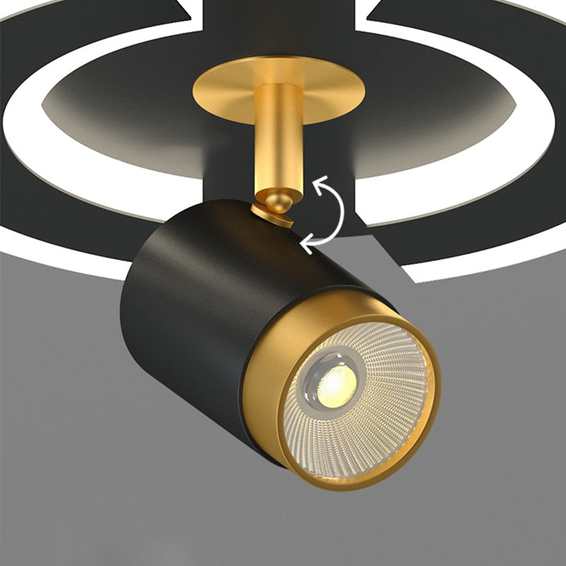 LED Flush Mount Light with Spotlights Modern Ceiling Lamp for Foyer Bedroom