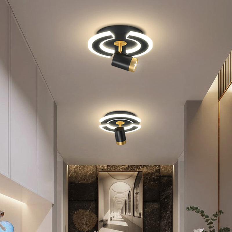 LED Flush Mount Light with Spotlights Modern Ceiling Lamp for Foyer Bedroom