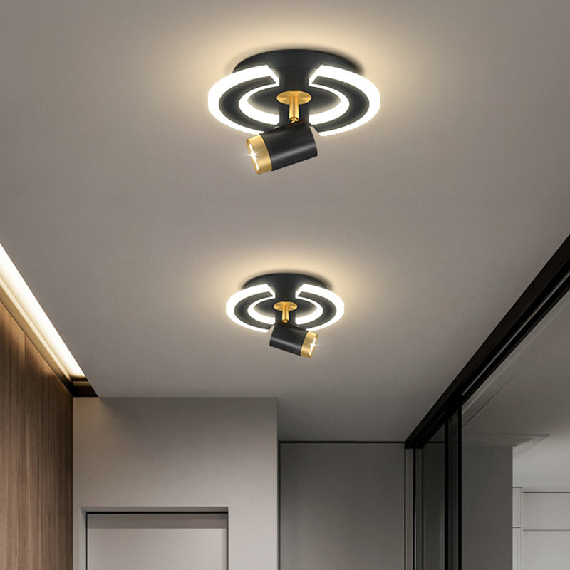 LED Flush Mount Light with Spotlights Modern Ceiling Lamp for Foyer Bedroom