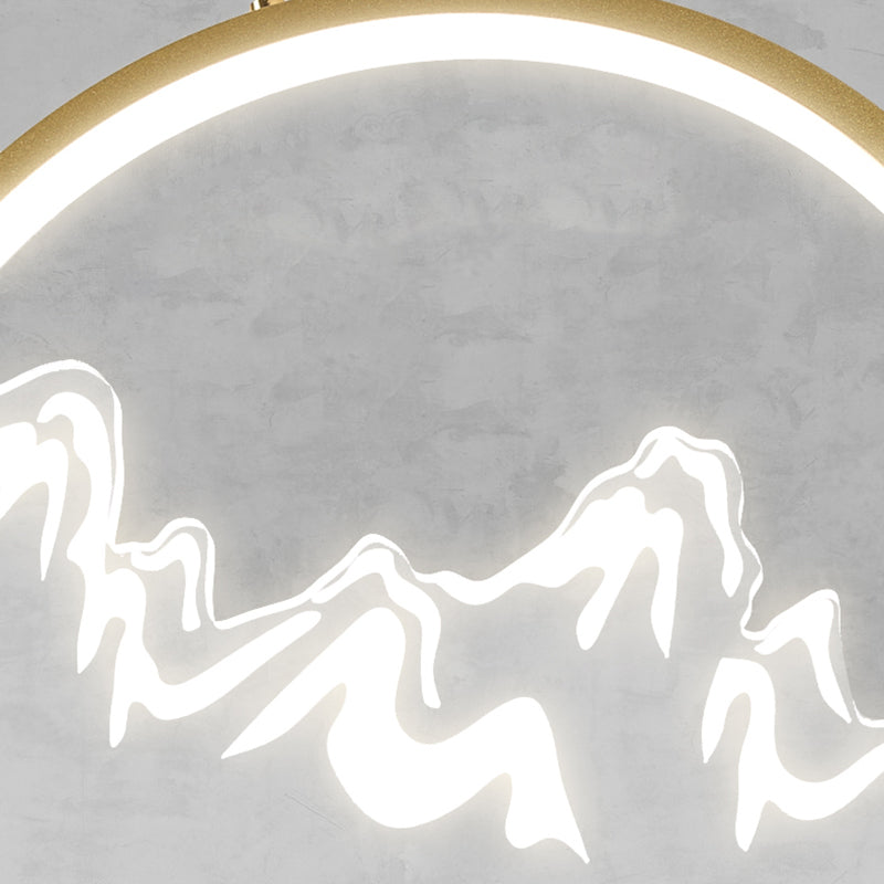 Lineare Form Island Lights Moderner Stil Meta Zwei leichte Anhänger Beleuchtungskörper