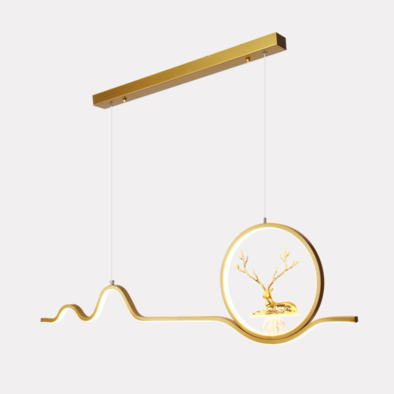 Luces de la isla de forma lineal Modern de metal de estilo de metal de 2 luces de iluminación de 2 luces