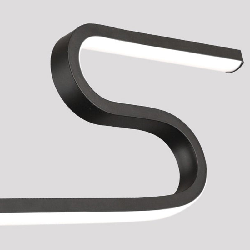 Luces de isla de forma lineal de estilo moderno Metal Dos accesorios de iluminación colgante