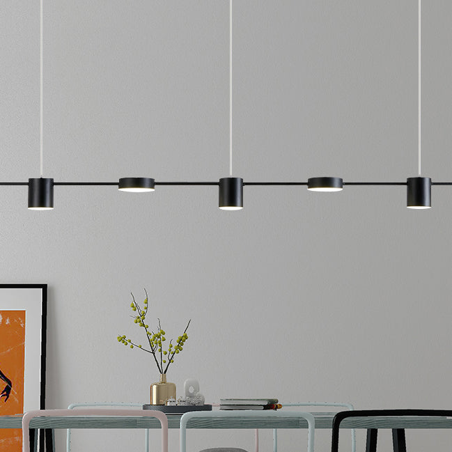 Cylinder Shape Island Lights Modern Style Metal Pendant Lighting Fixtures