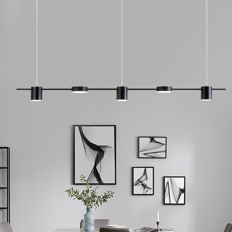 Cylinder Shape Island Lights Modern Style Metal Pendant Lighting Fixtures