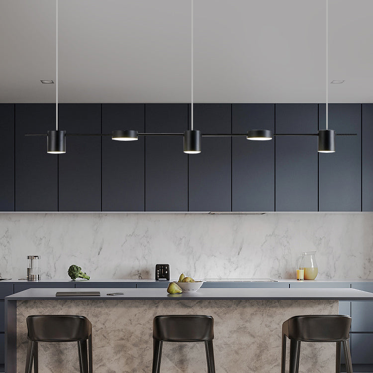 Cylinder Shape Island Lights Modern Style Metal Pendant Lighting Fixtures