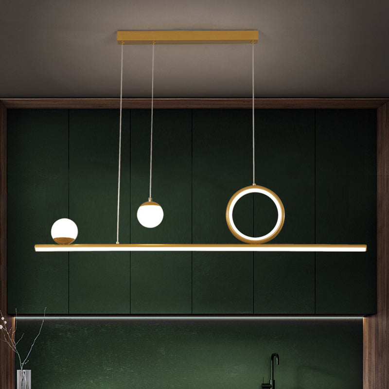 Nordic Metal Island Light Gold Geométrico 4 Lights Island Colgante para comedor