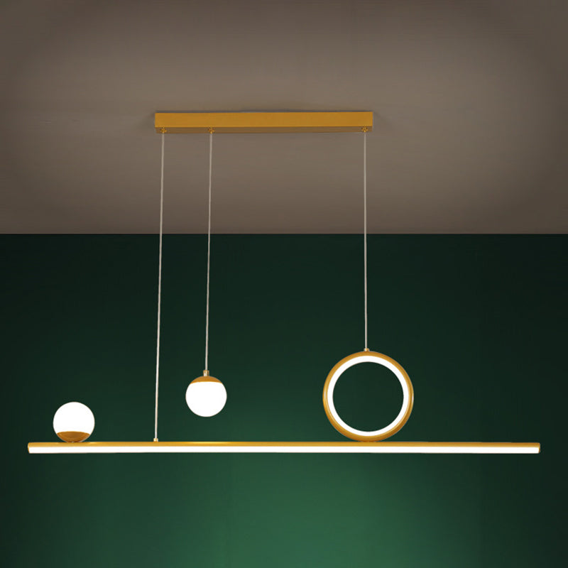 Nordic Metal Island Light Gold Geométrico 4 Lights Island Colgante para comedor