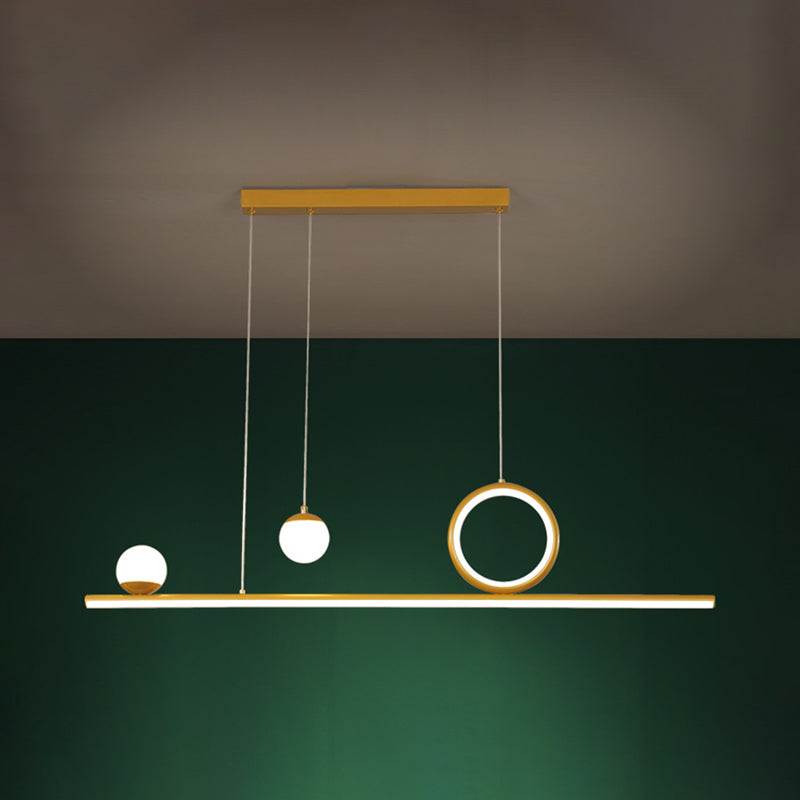 Nordic Metal Island Light Gold Geométrico 4 Lights Island Colgante para comedor