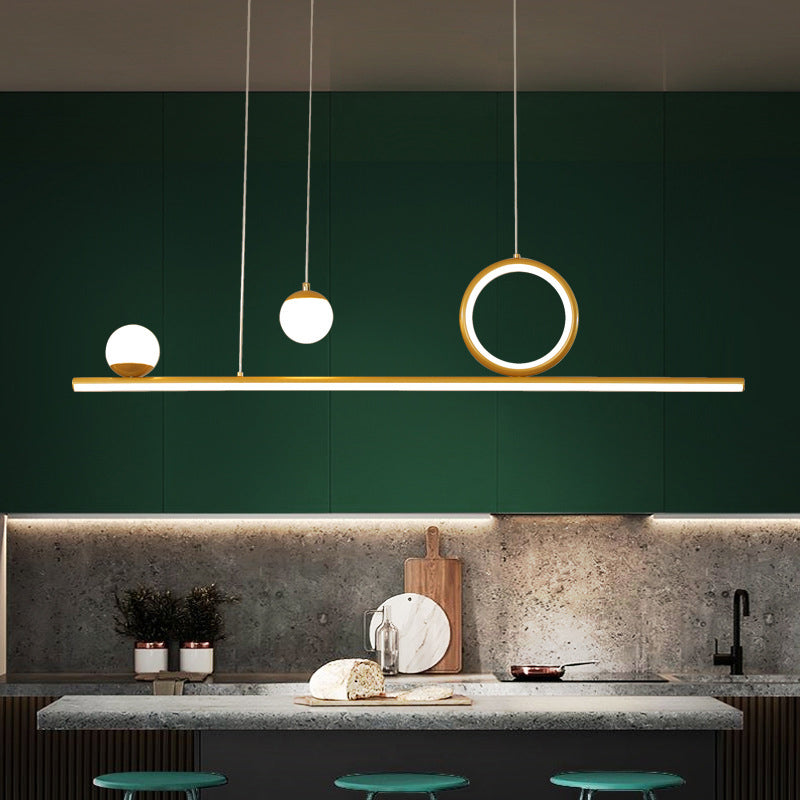 Nordic Metal Island Light Gold Geométrico 4 Lights Island Colgante para comedor