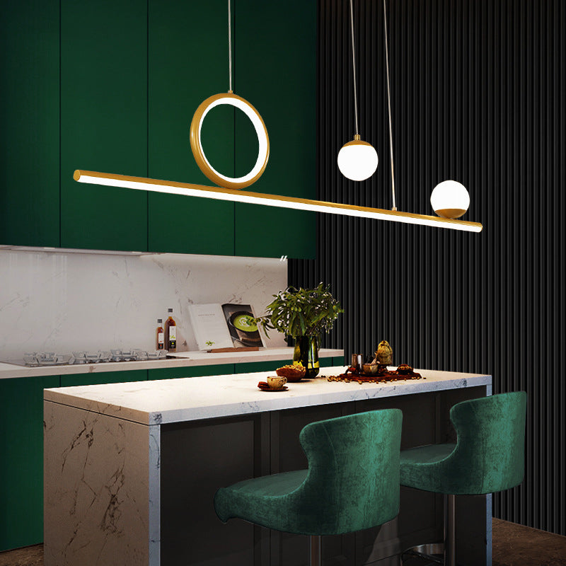 Nordic Metal Island Light Gold Geométrico 4 Lights Island Colgante para comedor