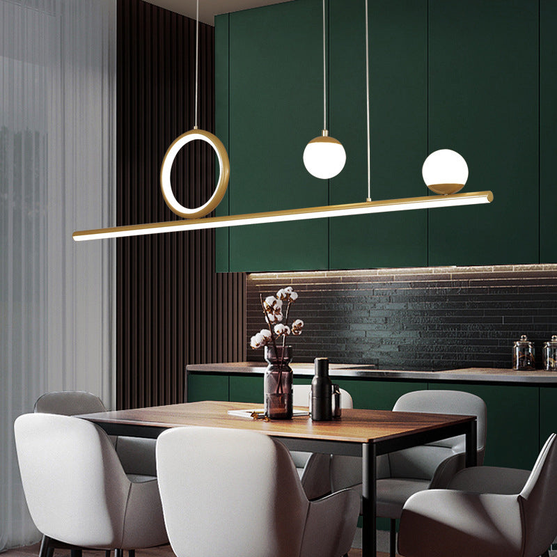 Nordic Metal Island Light Gold Geométrico 4 Lights Island Colgante para comedor