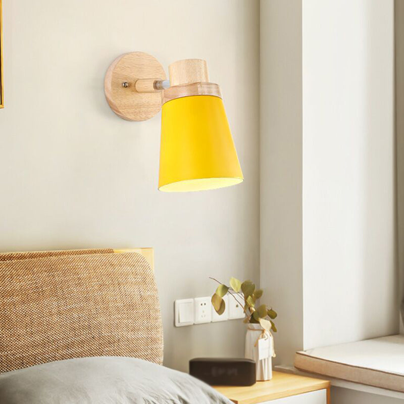 Nordic Style Holzwandlicht farbenfrohe einfache Wandleuchten für Schlafzimmer