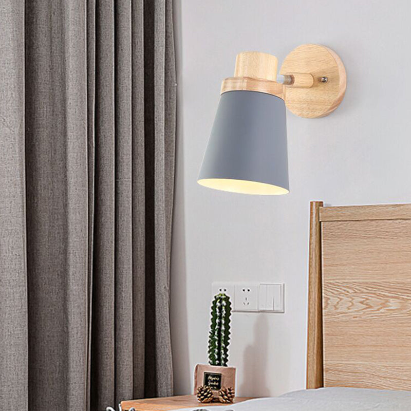 Nordic Style Holzwandlicht farbenfrohe einfache Wandleuchten für Schlafzimmer