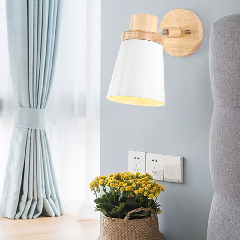 Nordic Style Holzwandlicht farbenfrohe einfache Wandleuchten für Schlafzimmer
