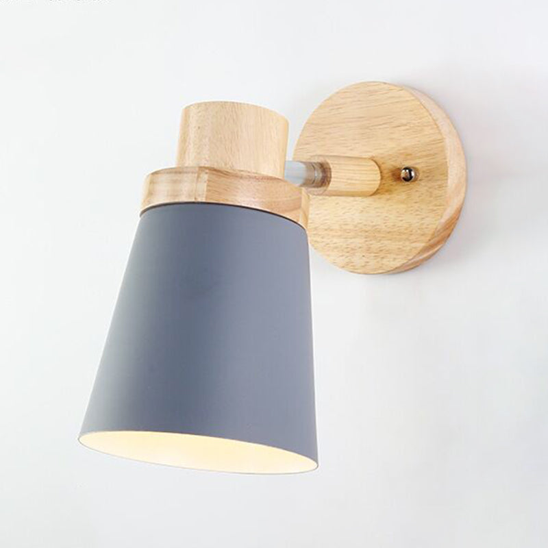 Nordic Style Holzwandlicht farbenfrohe einfache Wandleuchten für Schlafzimmer