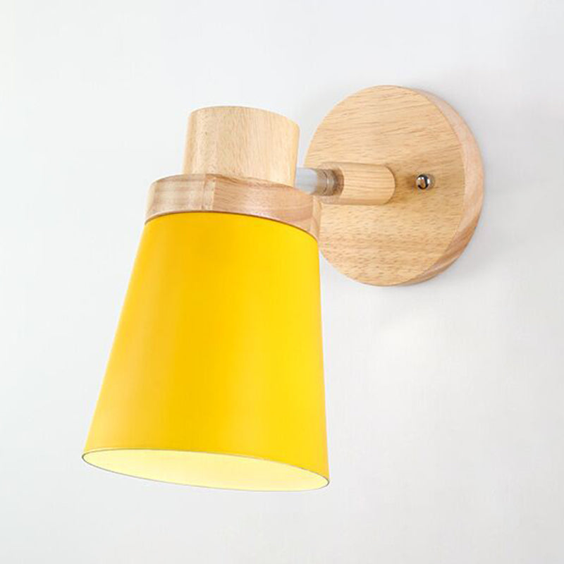 Nordic Style Holzwandlicht farbenfrohe einfache Wandleuchten für Schlafzimmer