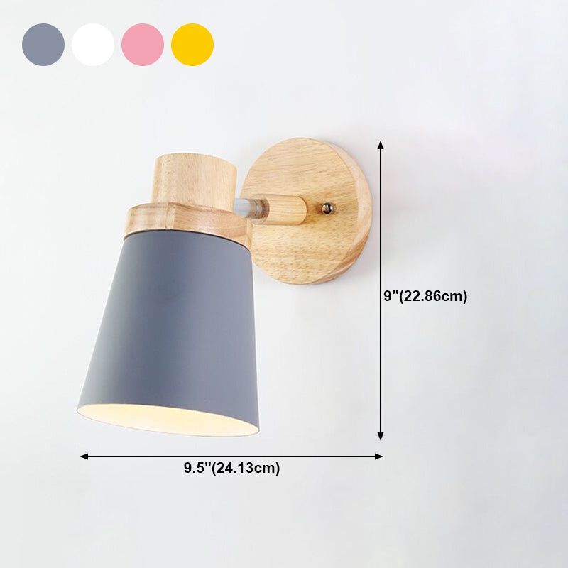 Nordic Style Holzwandlicht farbenfrohe einfache Wandleuchten für Schlafzimmer