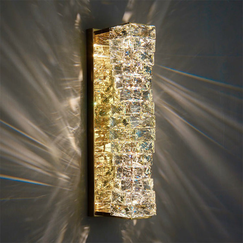 Postmodern Style Crystal Wall Light Geometric LED Wall Sconce for Living Room