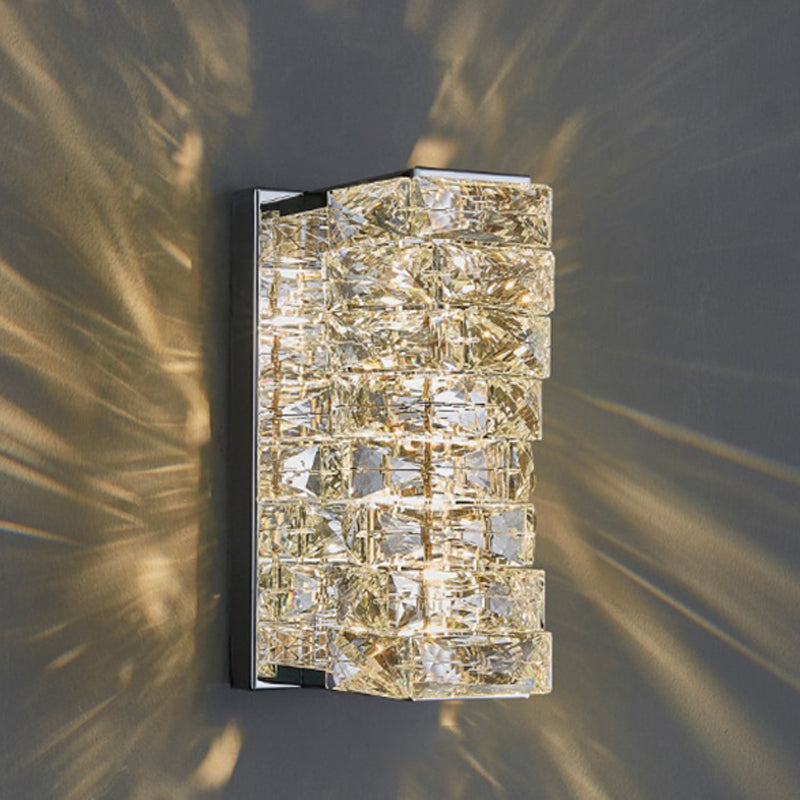 Postmodern Style Crystal Wall Light Geometric LED Wall Sconce for Living Room