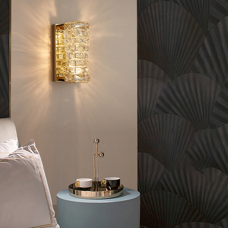 Postmodern Style Crystal Wall Light Geometric LED Wall Sconce for Living Room
