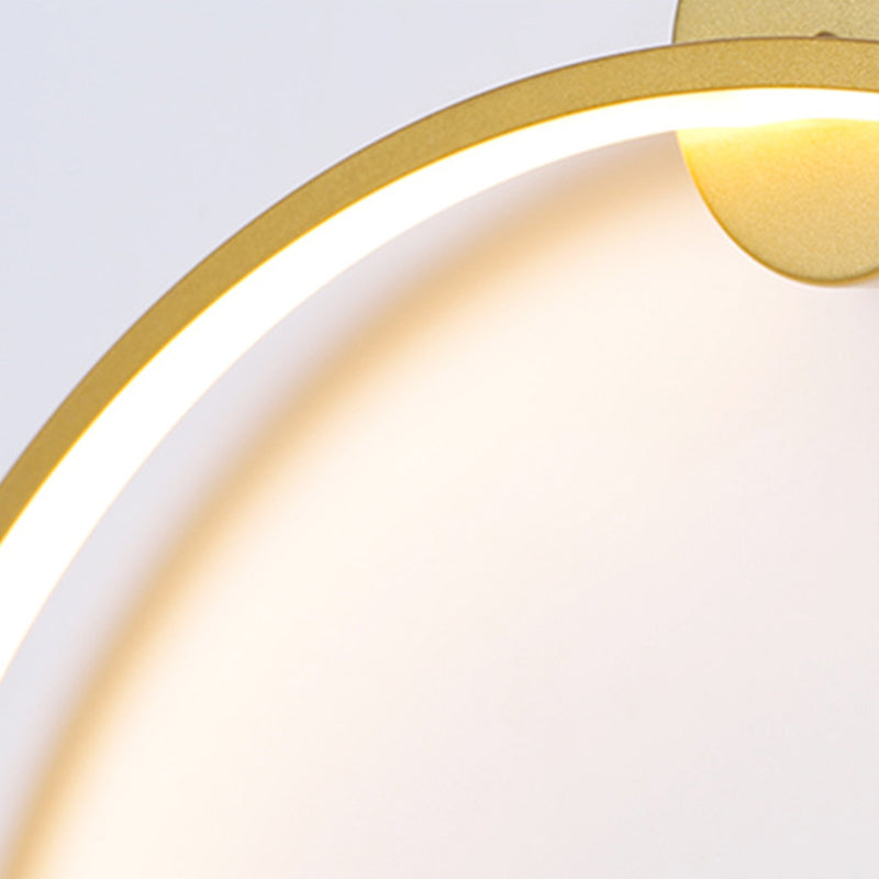 Moderner Stil runder Schatten Wandleuchten Metall 1-Licht-Wandmontage Beleuchtung