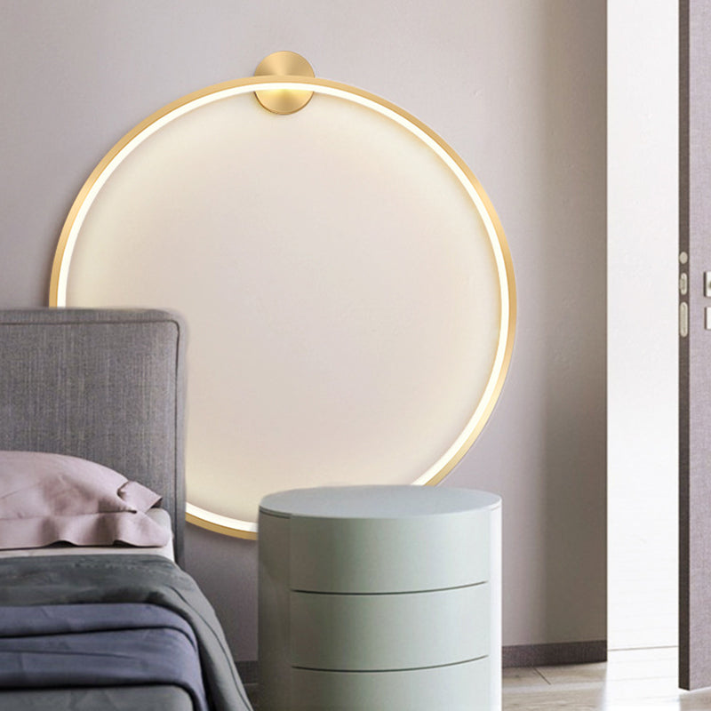 Moderner Stil runder Schatten Wandleuchten Metall 1-Licht-Wandmontage Beleuchtung