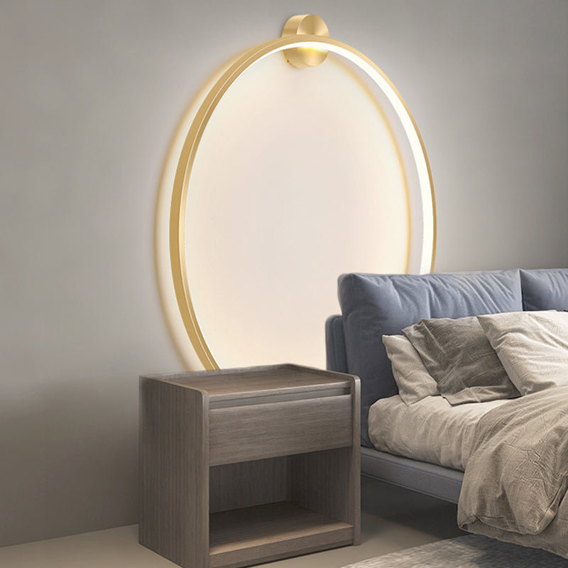 Moderner Stil runder Schatten Wandleuchten Metall 1-Licht-Wandmontage Beleuchtung