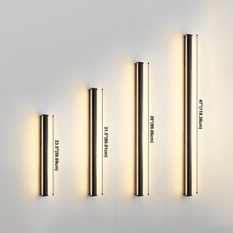 Éclair de mur en métal linéaire style moderne, appliques lumineuses à paroi légère en noir en noir