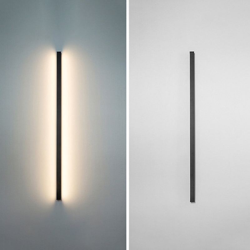 Éclair de mur en métal linéaire style moderne, appliques lumineuses à paroi légère en noir en noir