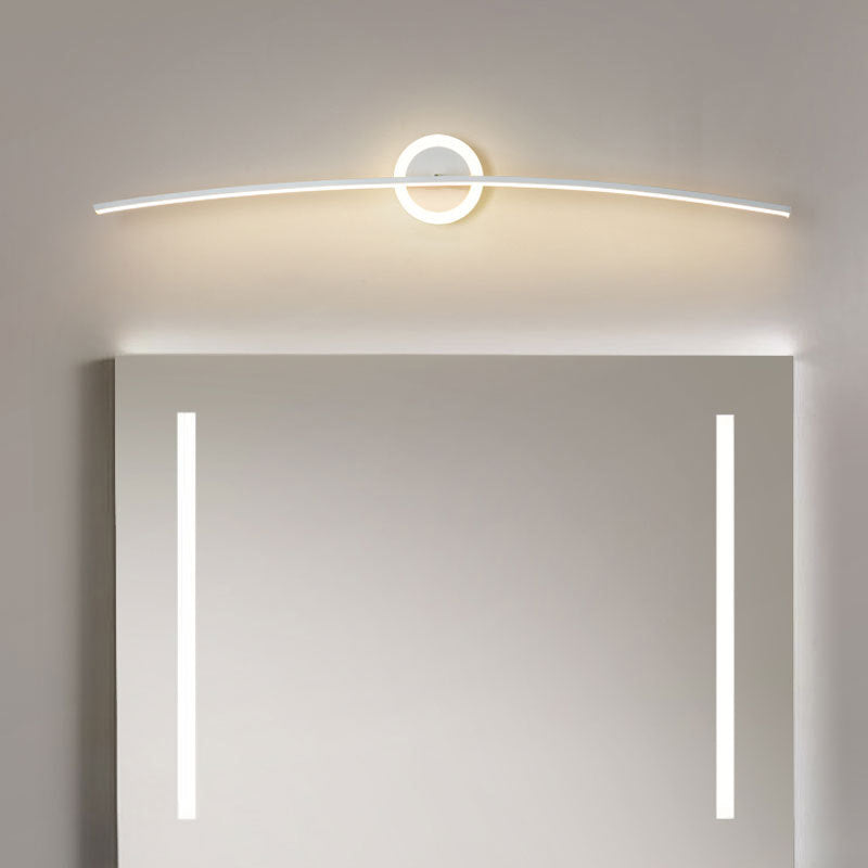 Metal Slim Wall Vanity Light Modern Style 1 Light Vanity Lighting Ideas in White