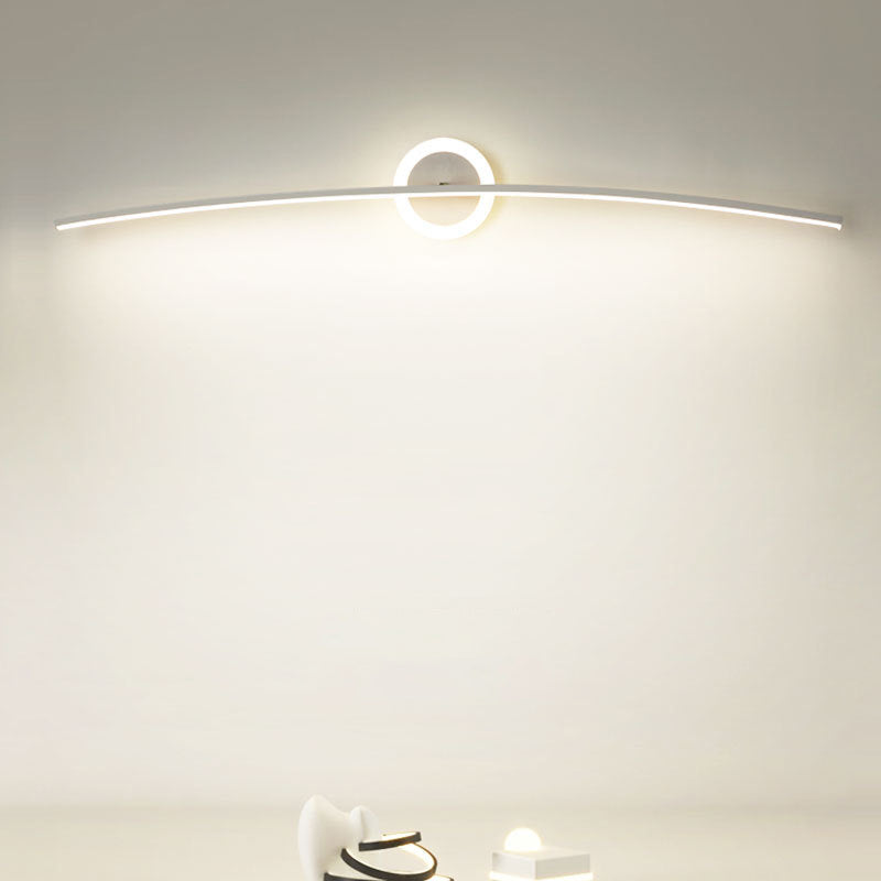 Metal Slim Wall Vanity Light Modern Style 1 Light Vanity Lighting Ideas in White