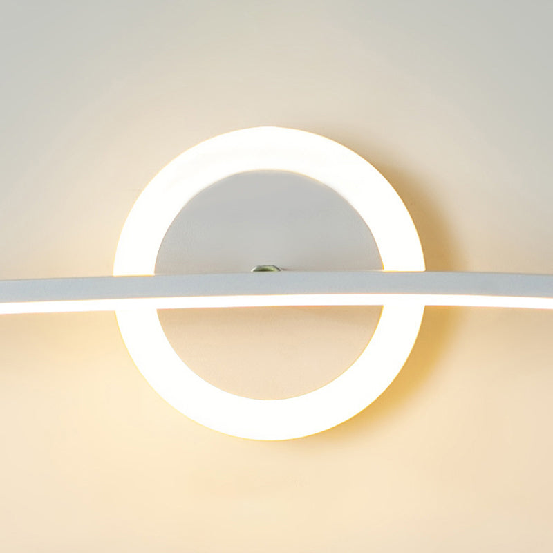Metal Slim Wall Vanity Light Modern Style 1 Light Vanity Lighting Ideas in White