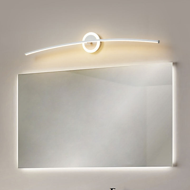 Metal Slim Wall Vanity Light Modern Style 1 Light Vanity Lighting Ideas in White