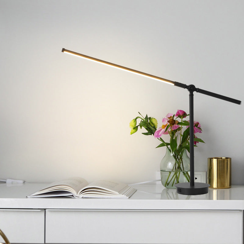 Modern Style Linear Night Table Lamp Metal 1 Light Table Light