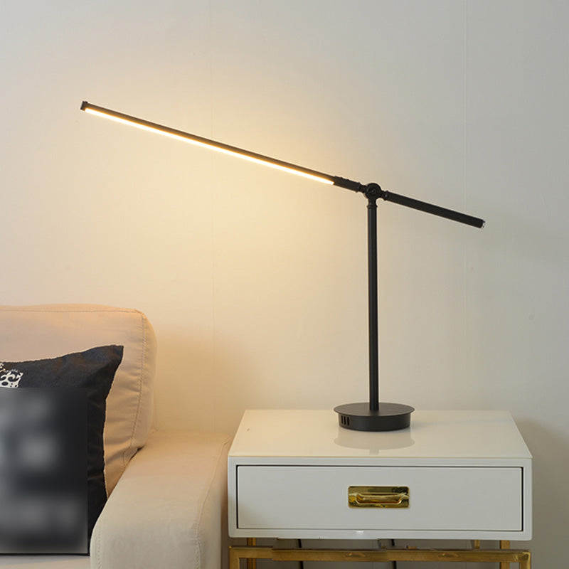 Modern Style Linear Night Table Lamp Metal 1 Light Table Light