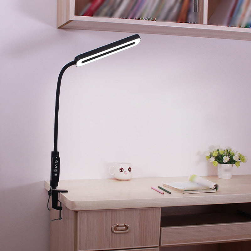 Modern Style Linear Night Table Lamp Metal 1 Light Nightstand Lamp