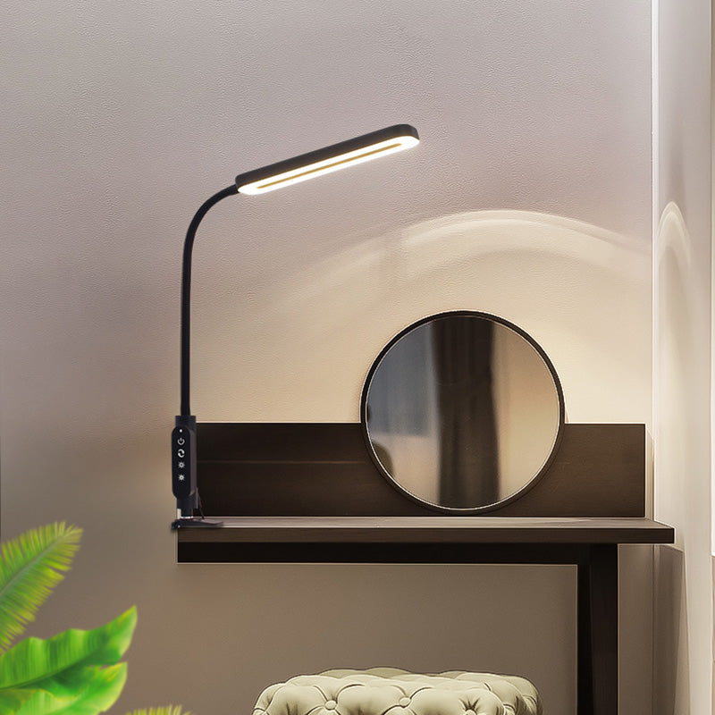 Modern Style Linear Night Table Lamp Metal 1 Light Nightstand Lamp