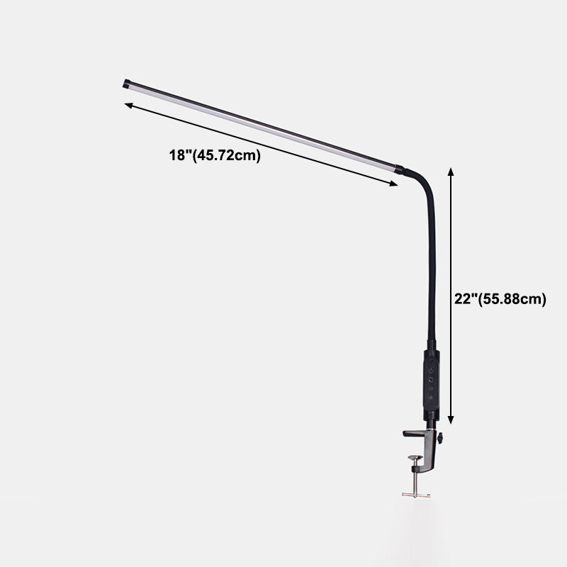 Modern Style Linear Night Table Lamp Metal 1 Light Nightstand Lamp