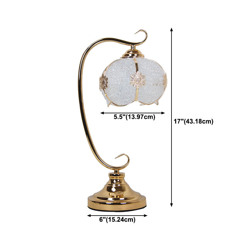 Lampe de table de nuit à dôme moderne en verre une table de chevet légère