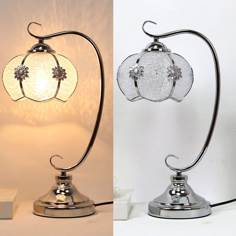 Lampe de table de nuit à dôme moderne en verre une table de chevet légère