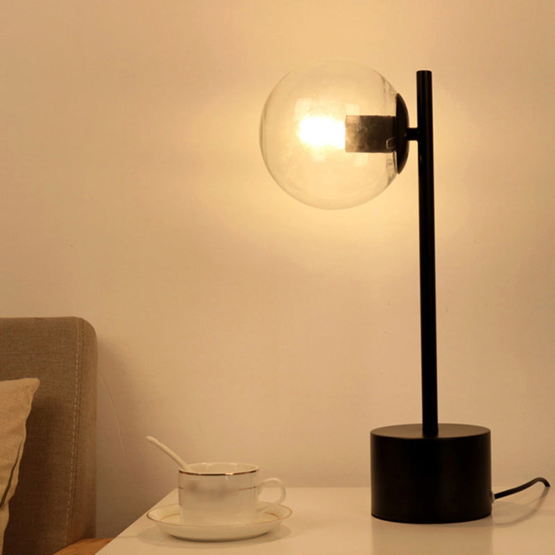 Modern Style Spherical Night Table Lamp Glass One Light Table Light