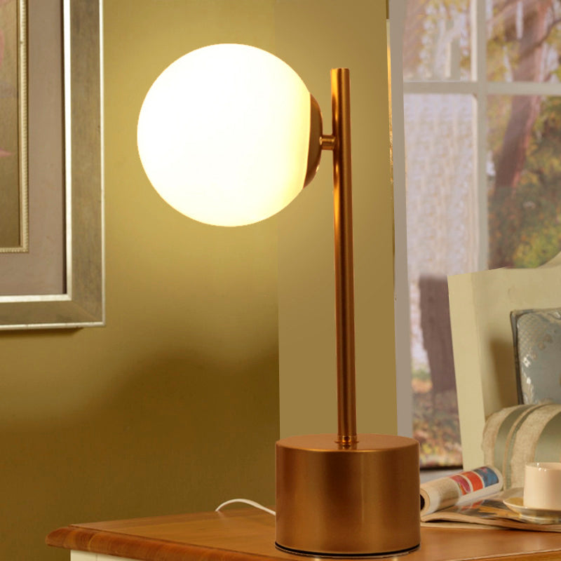 Modern Style Spherical Night Table Lamp Glass One Light Table Light
