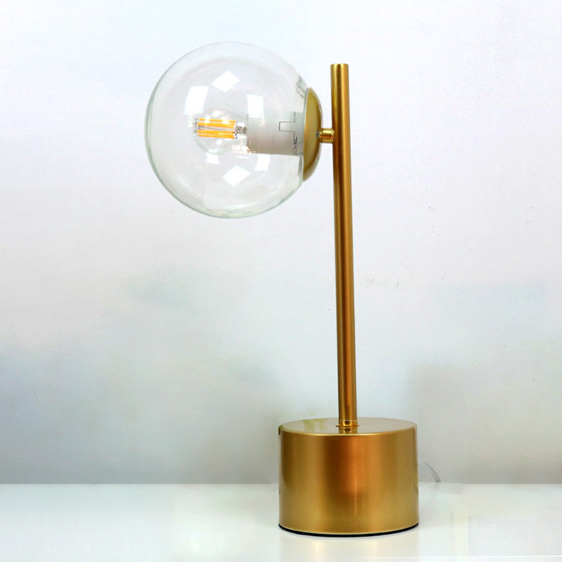Modern Style Spherical Night Table Lamp Glass One Light Table Light